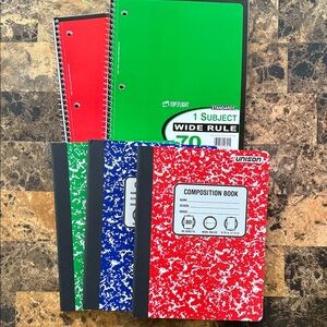 Composition Book Set - Red, Blue, Green